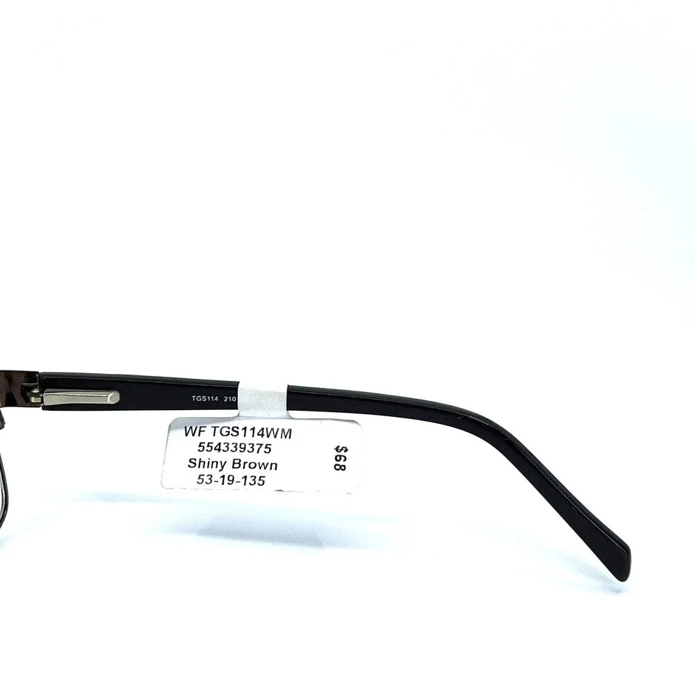 Tigress TGS114 Eyeglasses Shiny Brown Rectangular Full Rim Frames 53[]19 135